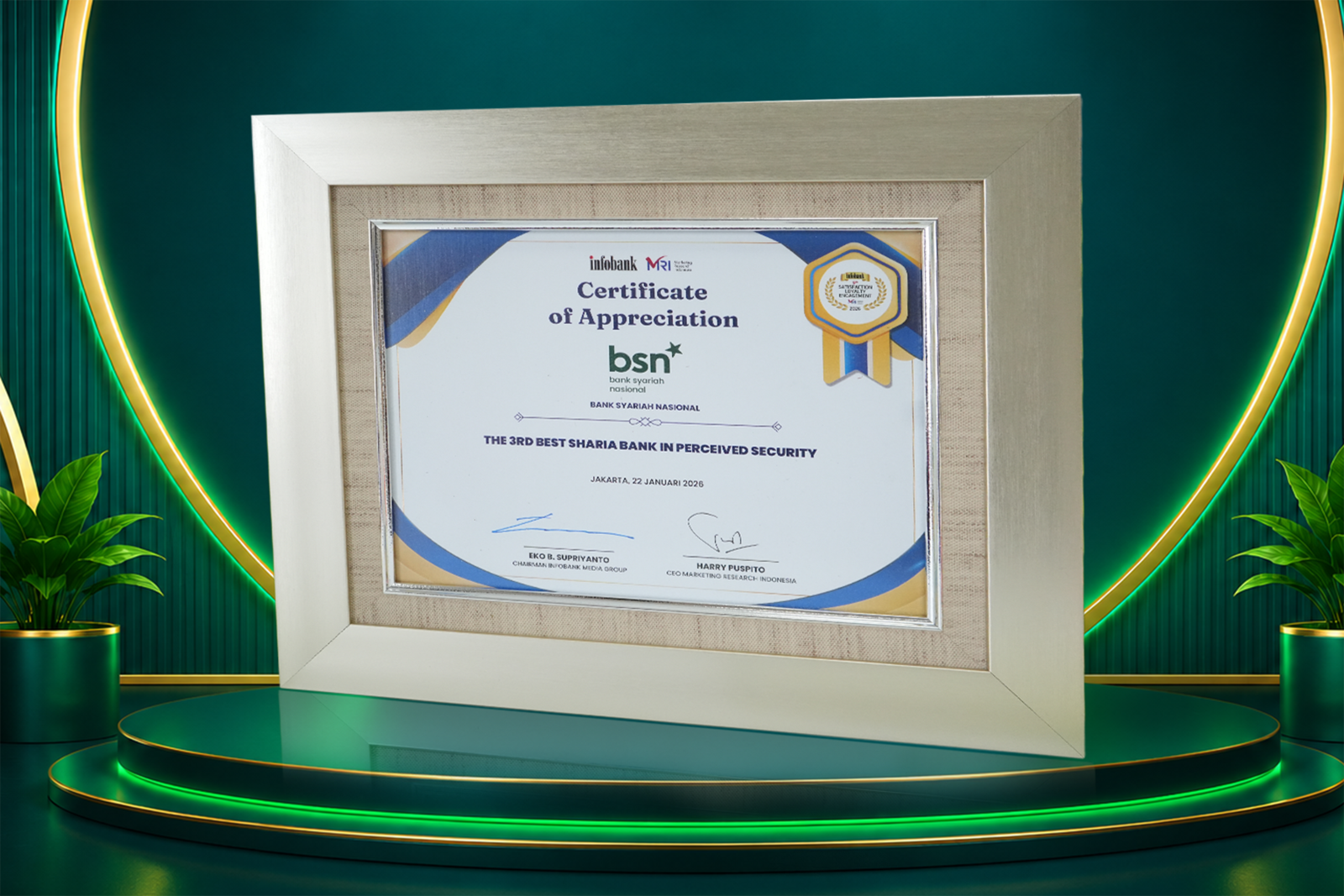 The 3rd Best Sharia Bank in Perceived Security