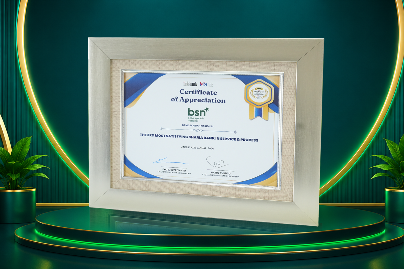The 3rd Most Satisfying Sharia Bank in Service & Process